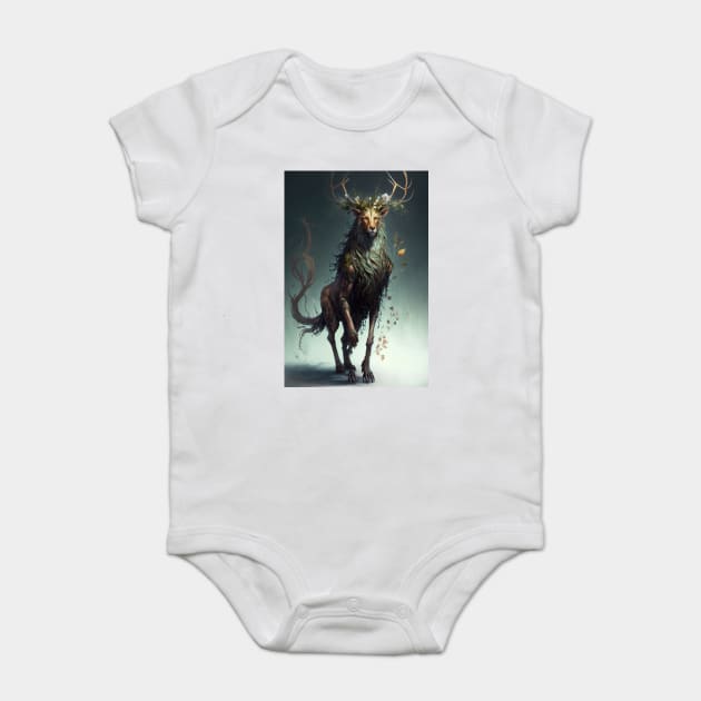 The Lion-Deer God: A Mythical Beast of Power and Grace Baby Bodysuit by Darksavage
